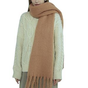 8667 Big Scarf Coloured Oversized Tassel Soft Fall Winter Thick
